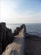 Old log pier, Lake Superior, Michigan